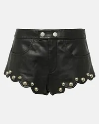 Isabel Marant Shorts Alana in pelle Nero