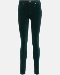 7 for all mankind Pantaloni slim HW Skinny in velluto Verde