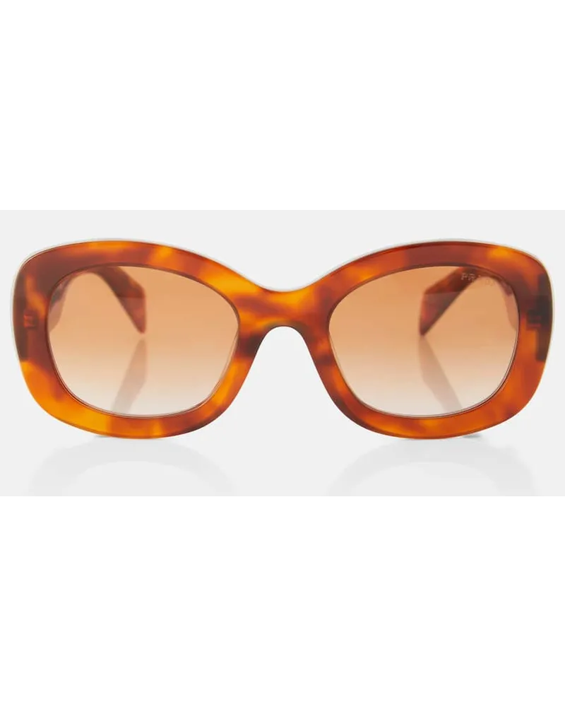 Prada Occhiali da sole oversize Marrone
