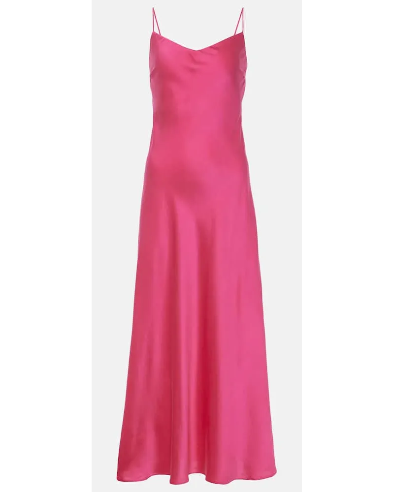 ASCENO Abito sottoveste Lion in twill di seta Rosa