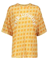 The Upside T-shirt Carla a stampa in cotone e lino Giallo