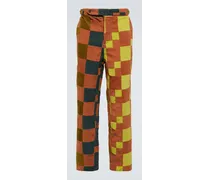 Pantaloni patchwork in velluto a coste