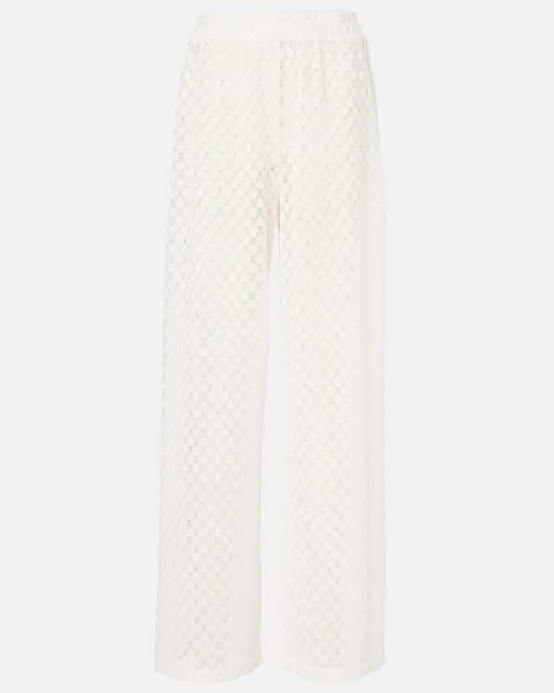 Melissa Odabash Pantaloni palazzo Adi a vita alta Bianco