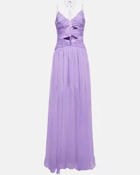 RASARIO Abito lungo in chiffon con cut-out Viola