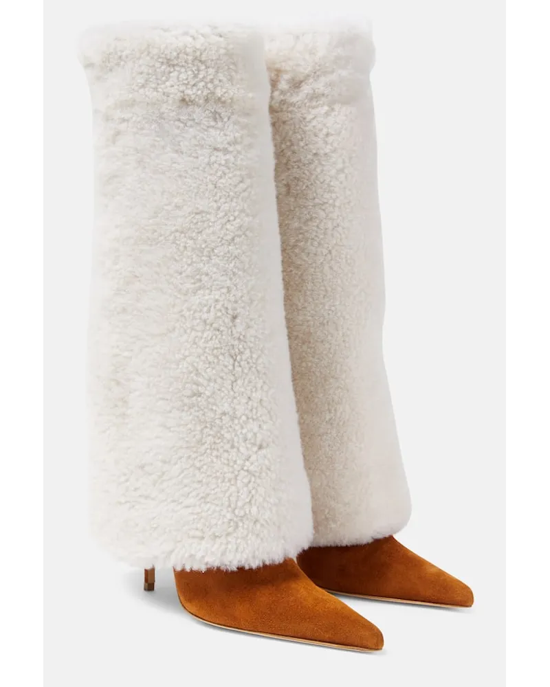 Magda Butrym Stivali in shearling e suede Multicolore