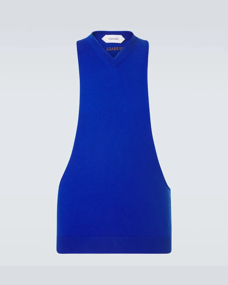 Versace Top in cotone Blu