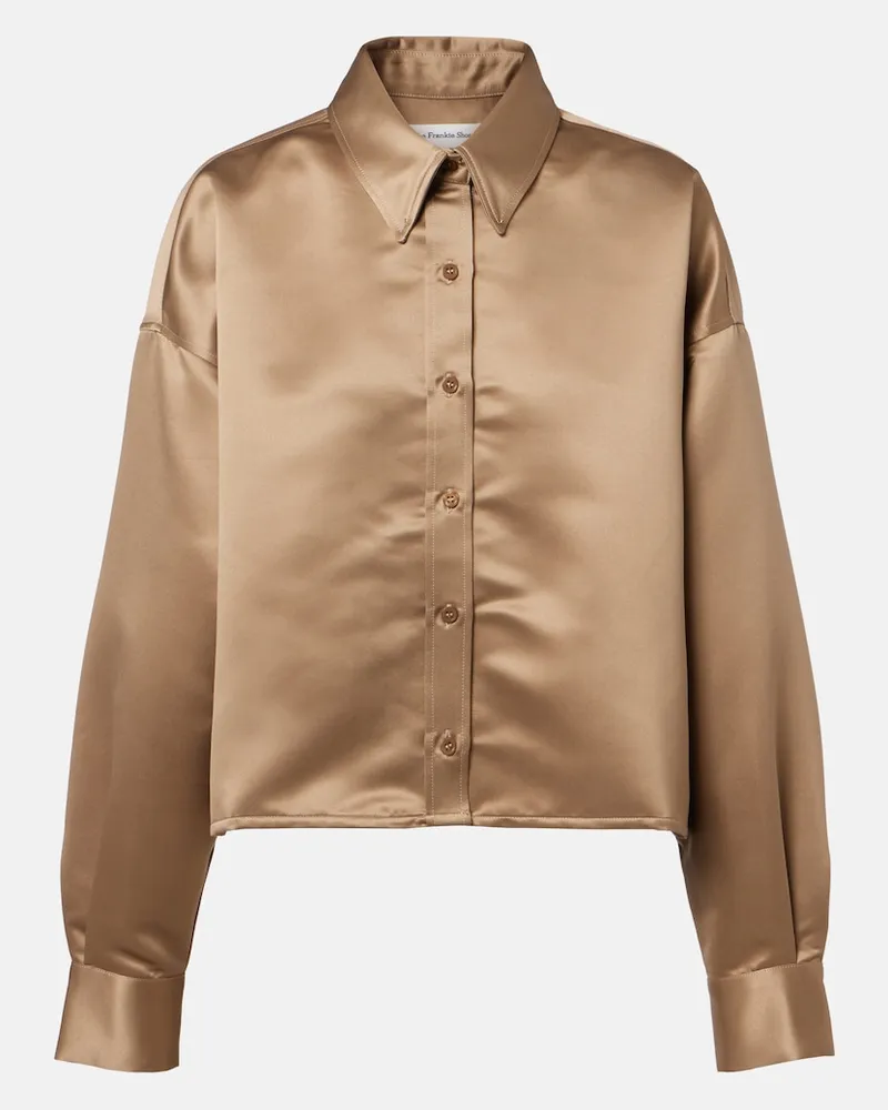 FRANKIE Shop Camicia Arlen in satin Beige