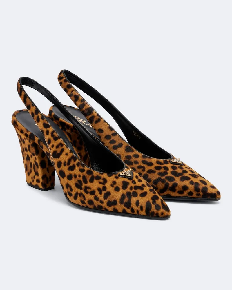 Prada Pumps slingback in pelle Marrone