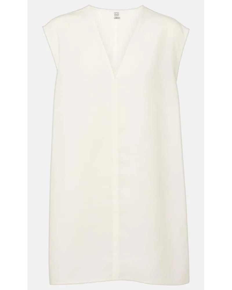 Totême Top in misto lino Bianco