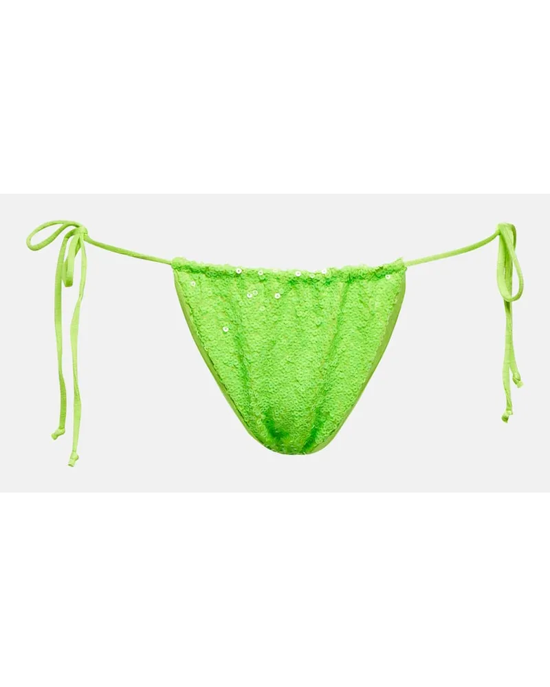 Norma Kamali Slip bikini con paillettes Verde