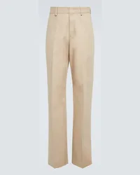 Valentino Garavani Pantaloni in cotone a gamba larga Beige