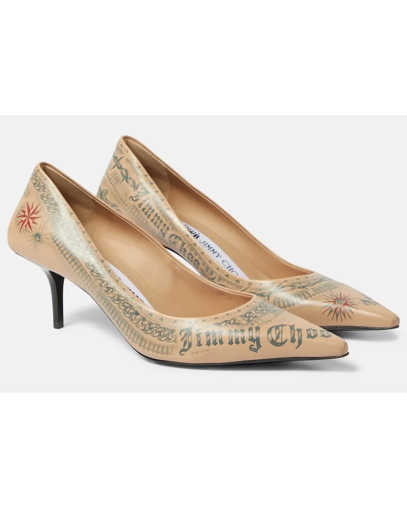 Jimmy Choo x Jean Paul Gaultier - Pumps Tattoo in pelle Beige