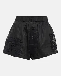 SIR Shorts Rayure patchwork in cotone Nero