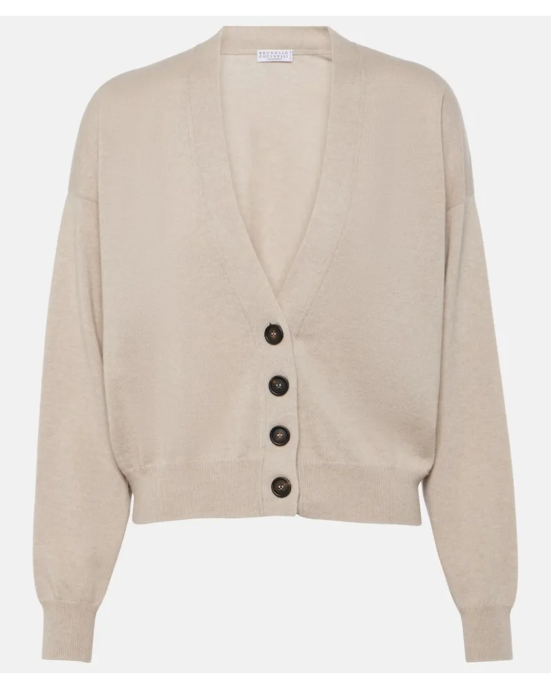 Brunello Cucinelli Cardigan in cashmere Neutro