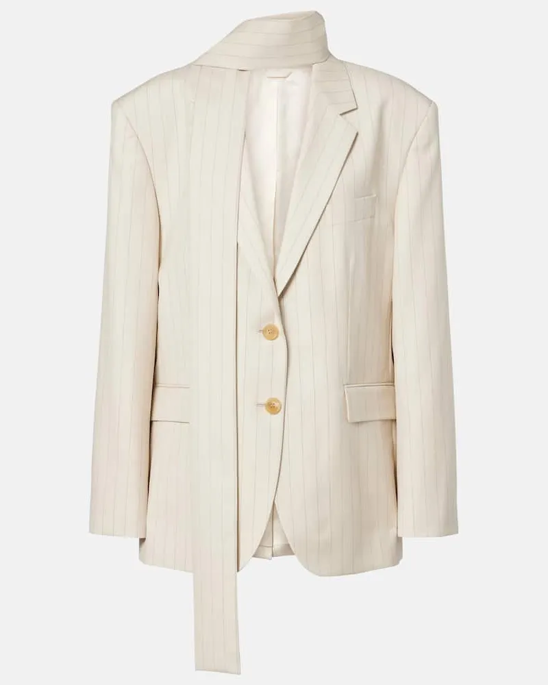 Acne Studios Blazer gessato in lana Beige