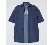 Balenciaga Camicia in cotone con logo Blu