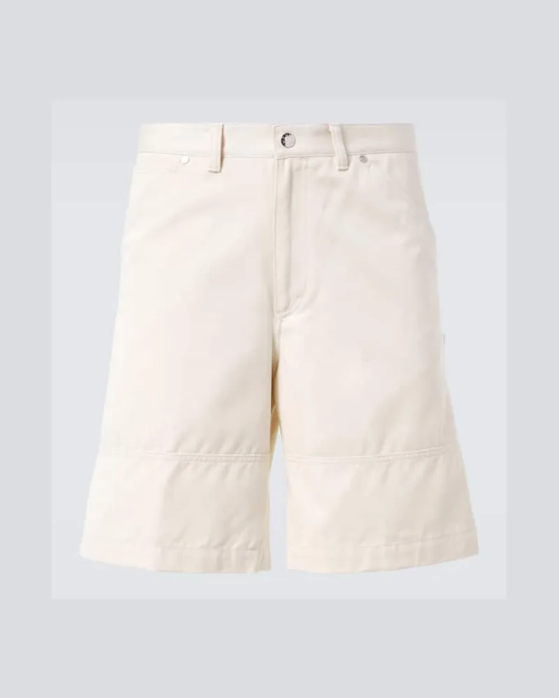 Moncler Shorts in twill di cotone Bianco