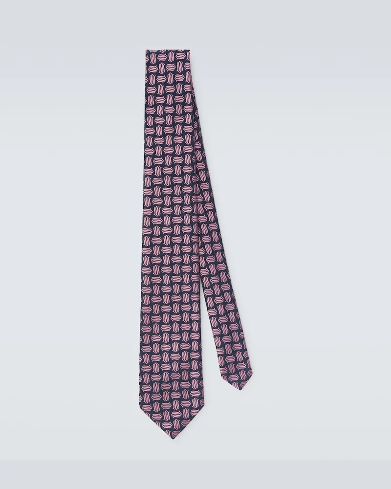 Charvet Cravatta in jacquard di seta Blu