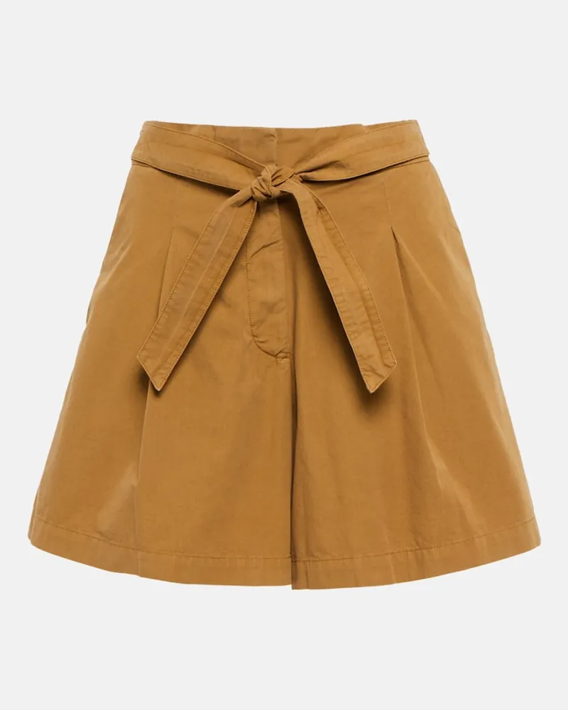 A.P.C. Shorts in cotone a vita alta Marrone