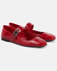 Valentino Garavani Ballerine VLogo Locker in pelle Rosso