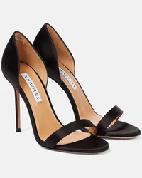 Aquazzura Sandali Uptown 105 in raso Nero