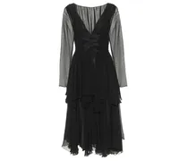 Abito midi in georgette di seta