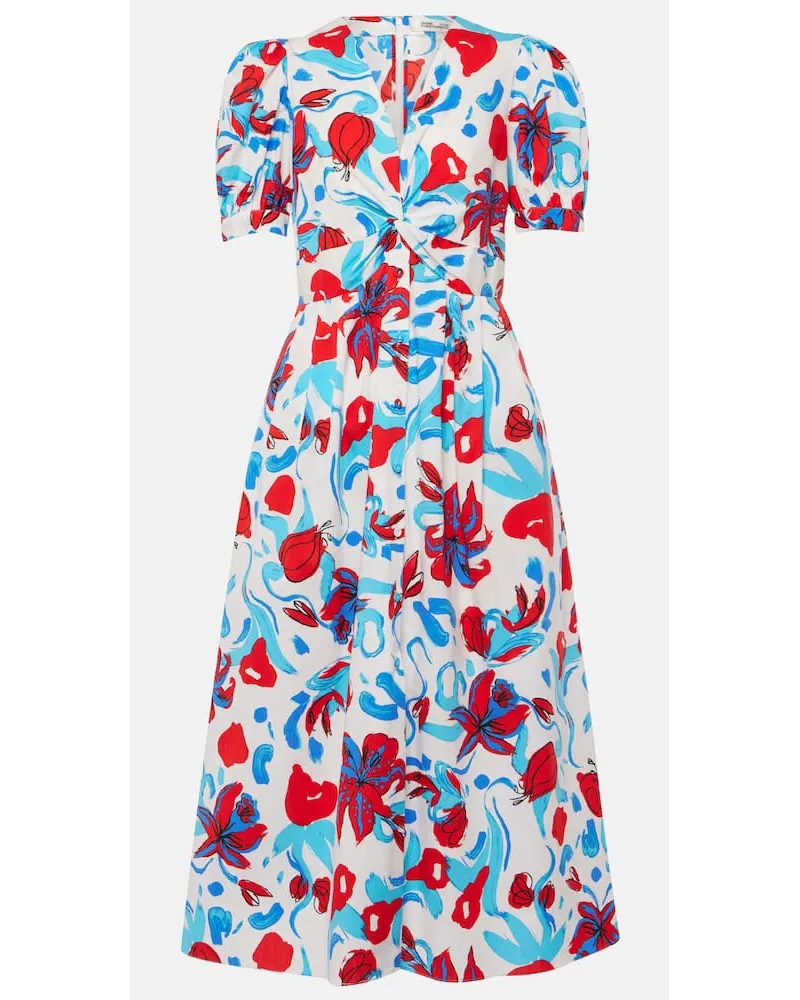 Diane von Furstenberg Abito midi Heather in misto cotone Rosso