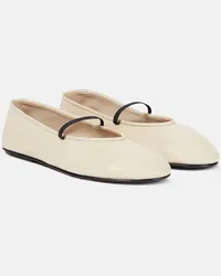 The Row Ballerine in pelle Bianco