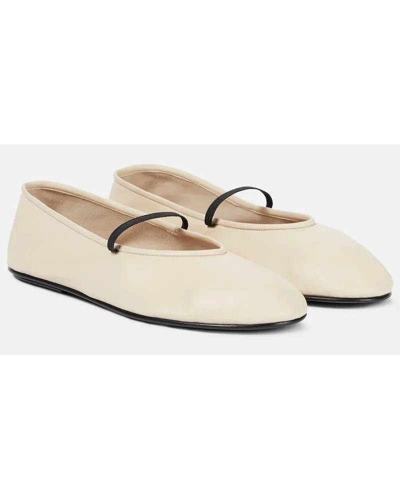 The Row Ballerine in pelle Bianco