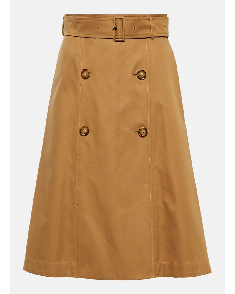 Burberry Gonna midi in cotone Marrone