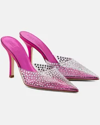 Paris Texas Mules Hollywood in PVC con cristalli Rosa