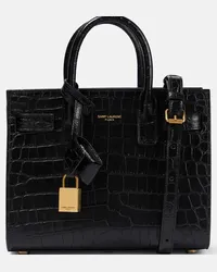 Saint Laurent Borsa Sac De Jour Nano in pelle con stampa Nero