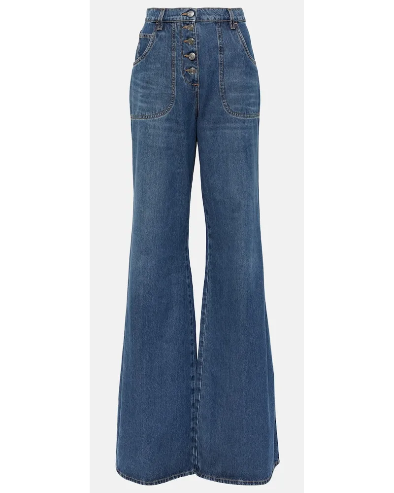 Etro Jeans flared con ricamo Blu