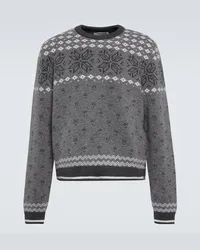 Thom Browne Pullover in jacquard di lana Grigio