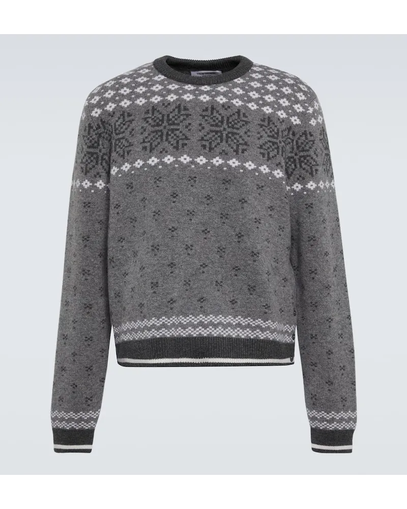 Thom Browne Pullover in jacquard di lana Grigio