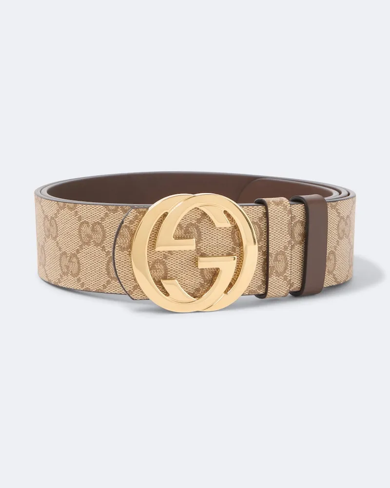 Gucci Fibbia in canvas GG reversibile Beige