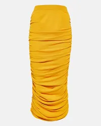 Altuzarra Gonna midi Chukwu in jersey con ruches Giallo