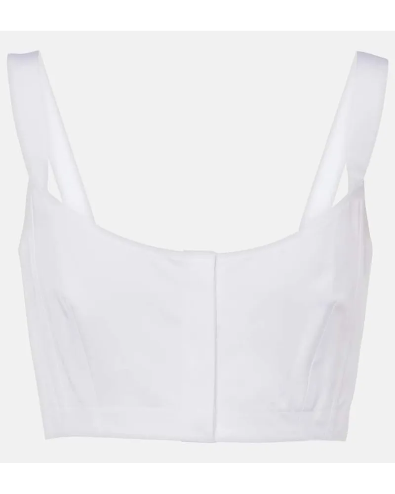 Alaïa AlaÃ¯a Top cropped in cotone Bianco