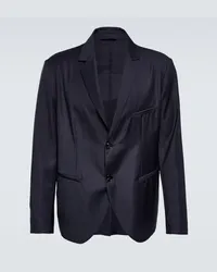 Giorgio Armani Blazer monopetto in lana vergine Blu