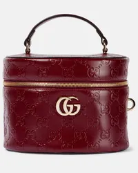 Gucci Beauty case in pelle GG Borgogna