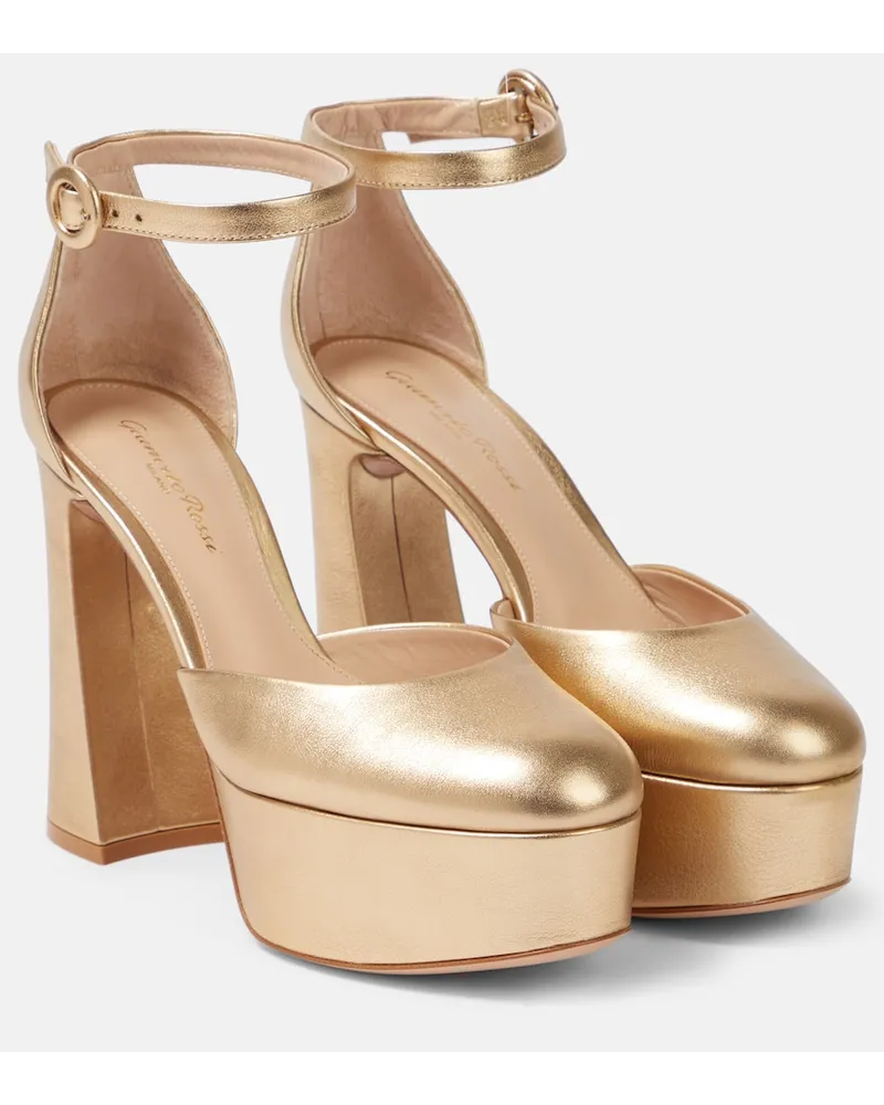Gianvito Rossi Pumps Holly D'orsay in pelle Argento