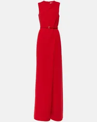 Max Mara Jumpsuit a gamba larga in cady Rosso