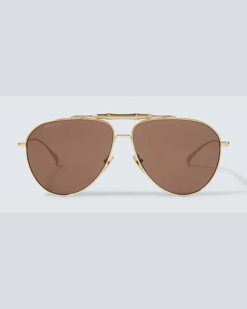Gucci Occhiali da sole aviator Bamboo Oro