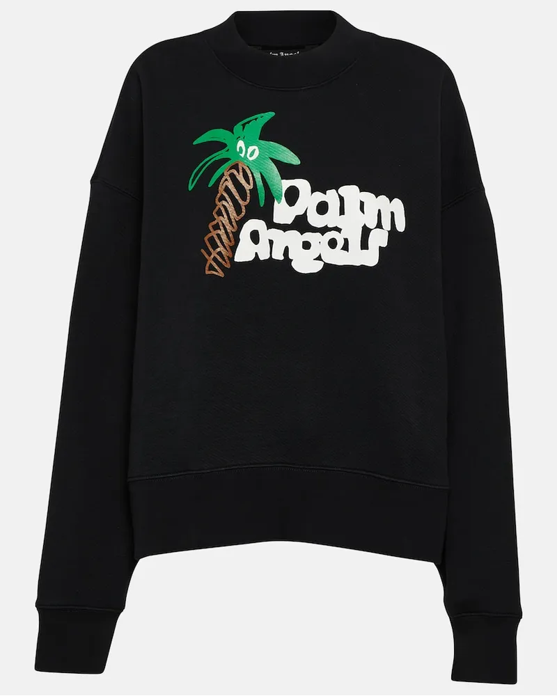 Palm Angels Felpa in cotone con stampa Multicolore