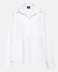 Balenciaga Camicia oversize in popeline di cotone Bianco