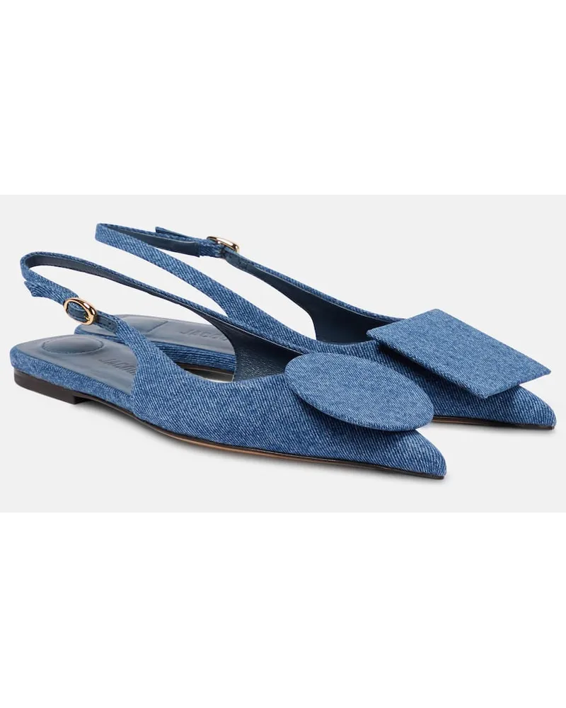 Jacquemus Ballerine slingbacks Duelo Plates in denim Blu