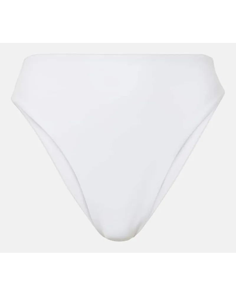 JADE SWIM Slip bikini Incline a vita alta Bianco