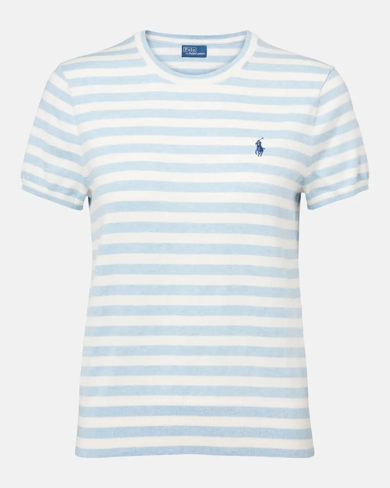 Ralph Lauren T-shirt in misto cotone a coste Blu