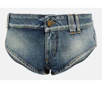 Shorts di jeans con cristalli