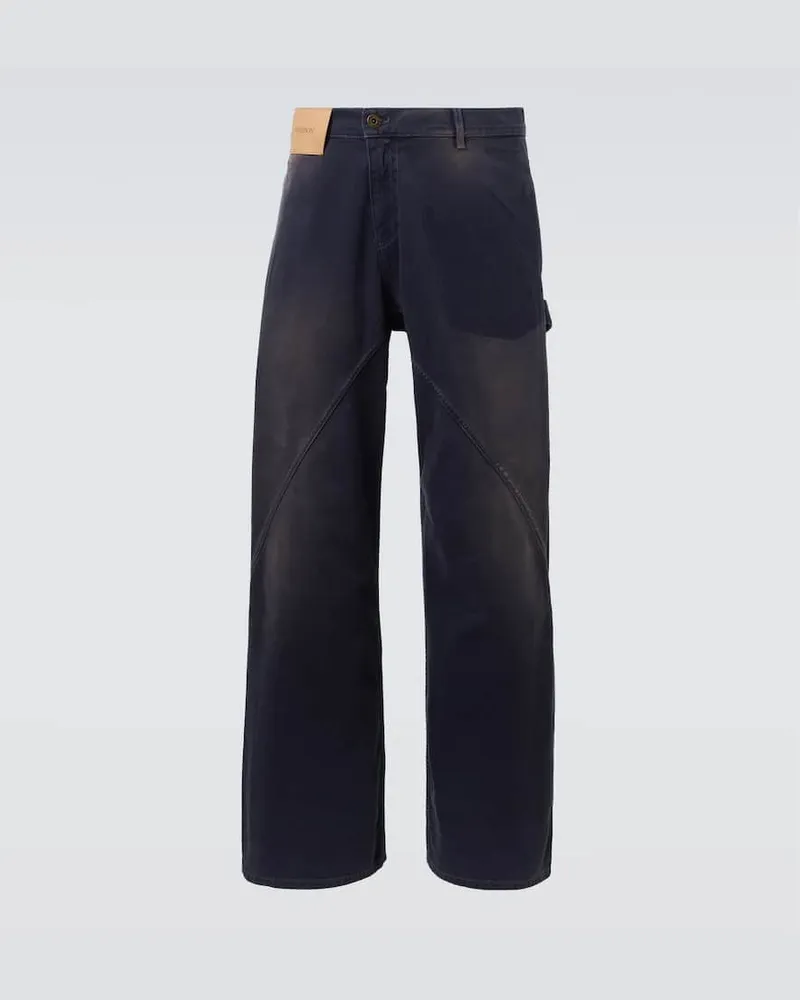 J.W.Anderson Jeans a gamba larga Aged Twisted Blu